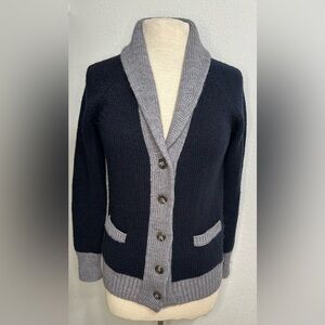 J. Crew Navy and Gray Knit Sweater
